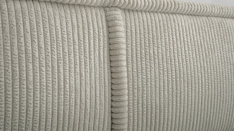 Polsterbett 180x200 cm Cordo mit Stauraum, Holzlattenrost, hellbeige Cordstoff