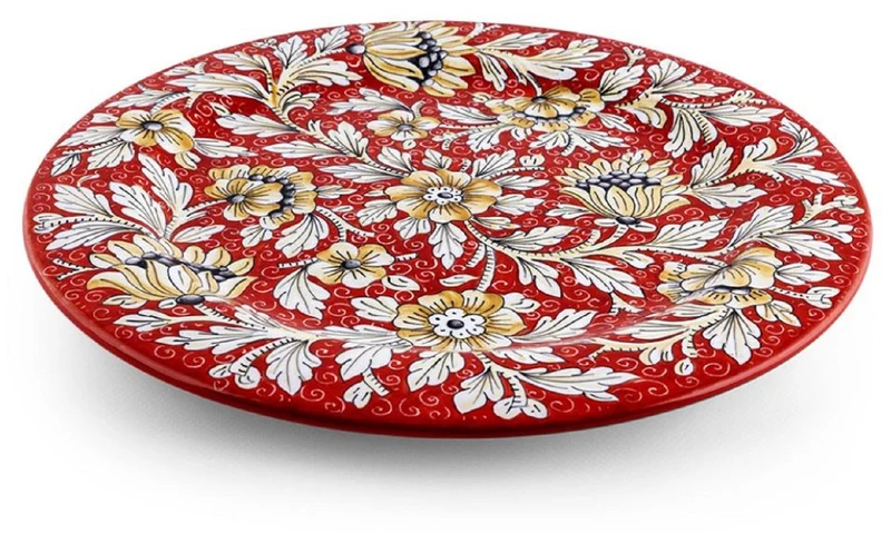 Casa Padrino Luxus Keramik Teller 6er Set Rot Ø 32 cm - Made in Italy