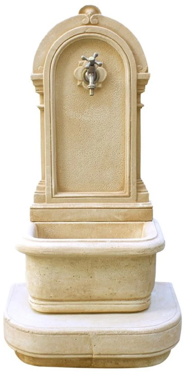 Casa Padrino Jugendstil Wandbrunnen Sandfarben / Silber H. 112 cm