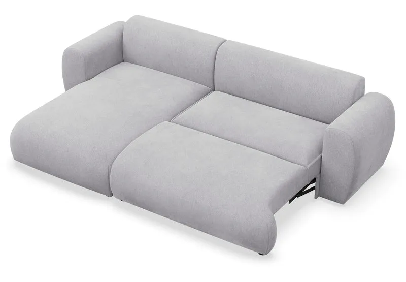 Ecksofa mit Schlaffunktion Emia, L-förmig, linksseitig, grau, Chenille