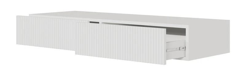 Schminktisch Veldio mit gefräster Front und zwei Schubladen, 110 cm, schwarz, hängend