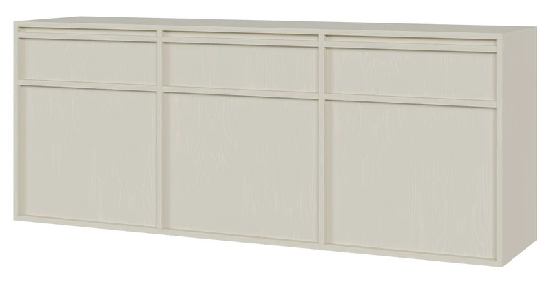 Hängende dreitürige Kommode Evo mit Schubladen, 154 cm, Sandbeige