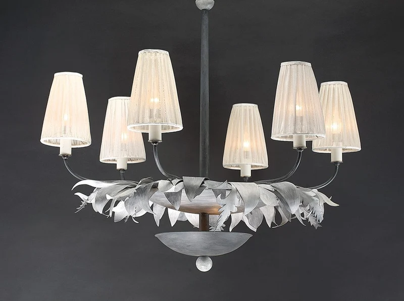 Casa Padrino Luxus Kronleuchter Grau Ø 100 x H. 90 cm - Handgefertigter Kronleuchter aus Schmiedeeisen - Luxus Kollektion - Edel & Prunkvoll
