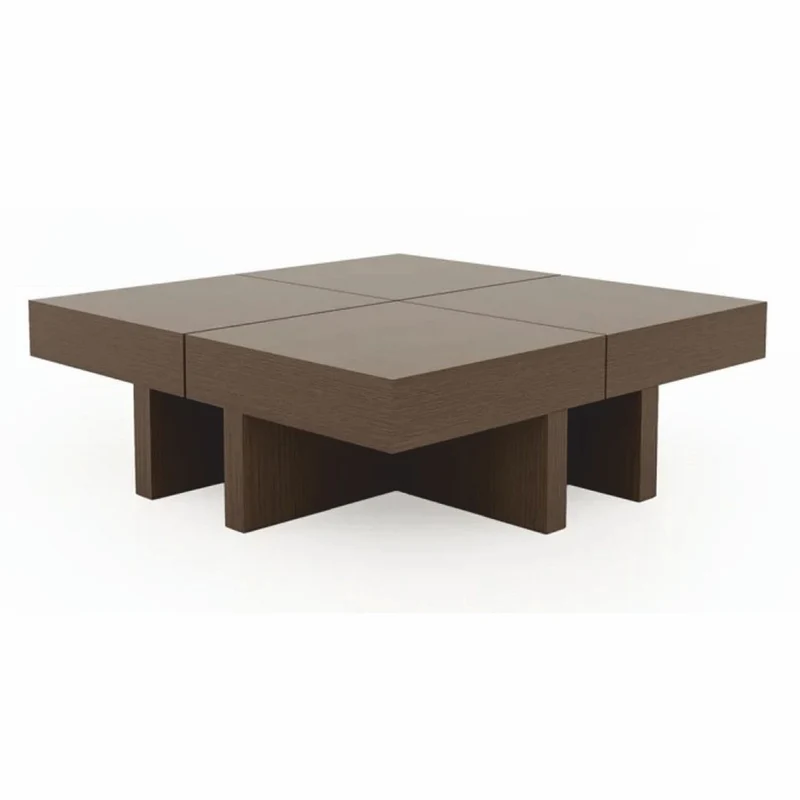 Casa Padrino Luxus Couchtisch Braun / Weiß 100-140 cm - Ausziehbarer Wohnzimmertisch