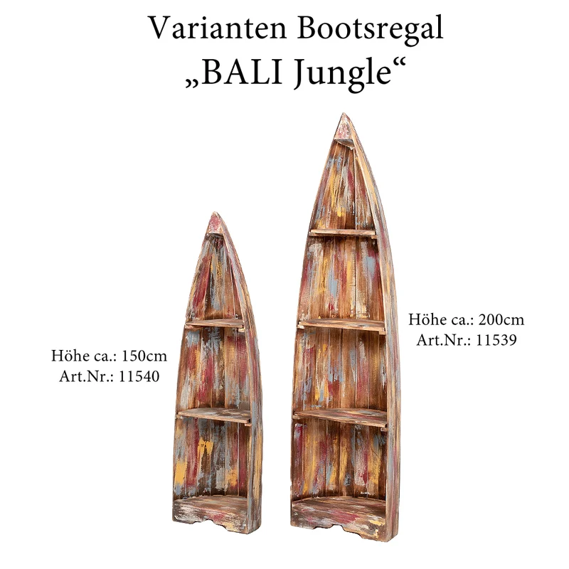 Massivholz Bootsregal BALI Jungle ca. H195cm Bücherregal