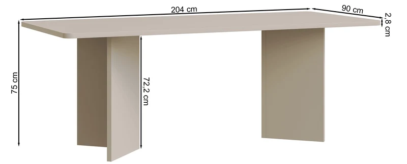 Esstisch Qubeo 204x90 cm Kaschmir