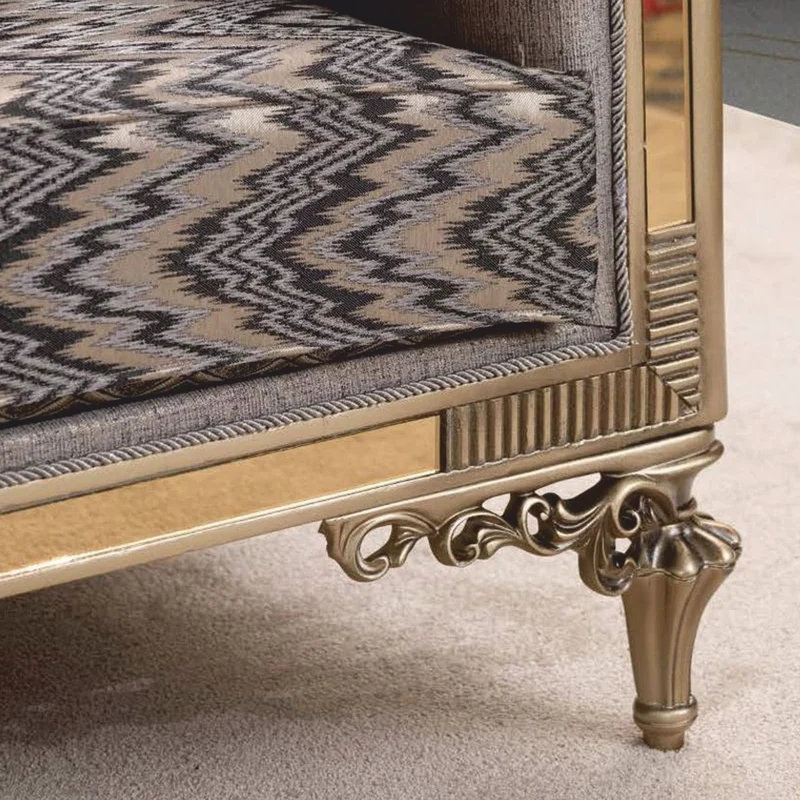 Casa Padrino Luxus Barock Wohnzimmer Sofa Grau / Gold 230 cm - Barock Möbel
