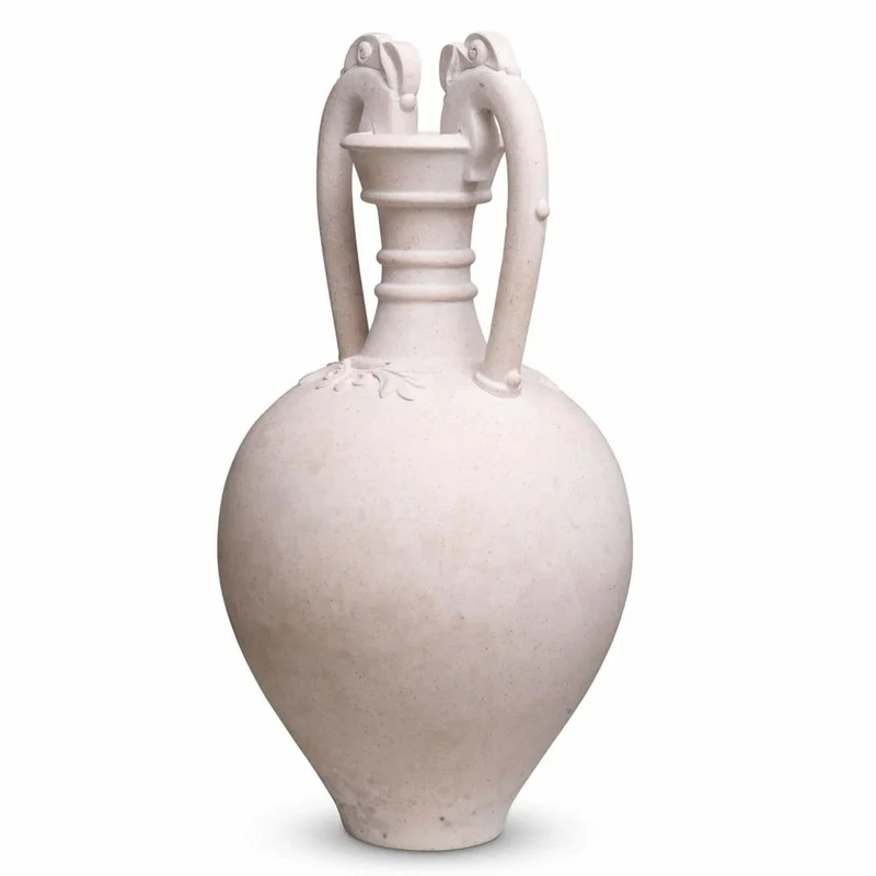Casa Padrino Luxus Barock Deko Amphore Sandfarben H. 53 cm - Wohnzimmer Deko