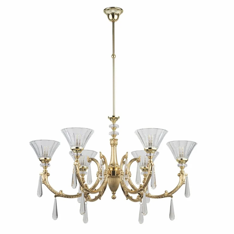 Casa Padrino Luxus Barock Kronleuchter Gold Ø 81 cm - Barockstil Kronleuchter