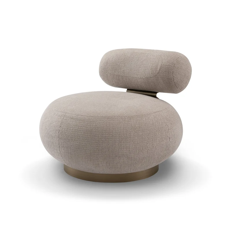 Casa Padrino Luxus Sessel Messing 81 x 81.5 x H. 65 cm - Sessel mit Stoffbezug - Moderne Wohnzimmer Möbel - Luxus Qualität
