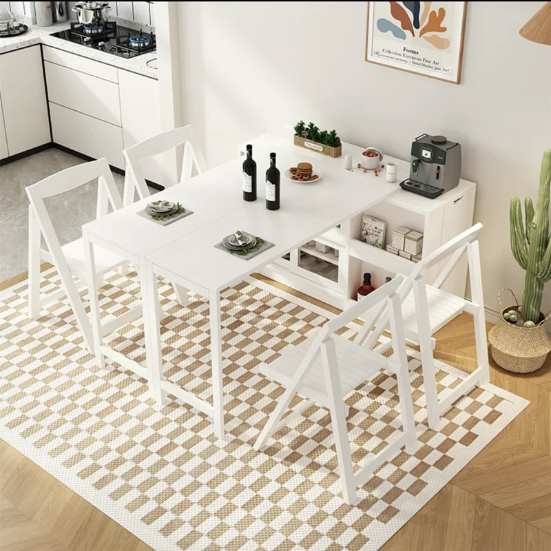 Klapp- und erweiterbarer Multifunktions-Esstisch mit verstecktem Aufbewahrungs-Design-Schrank