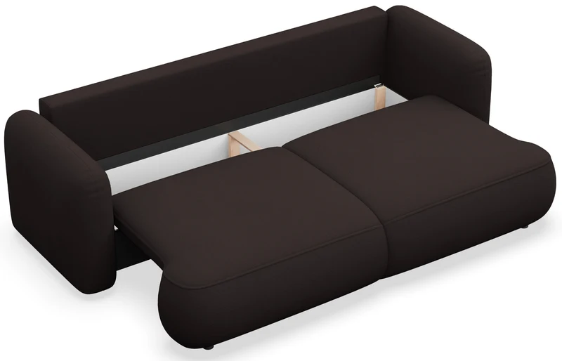 Drei-Sitzer-Schlafsofa Tvoya aus braunem Chenille