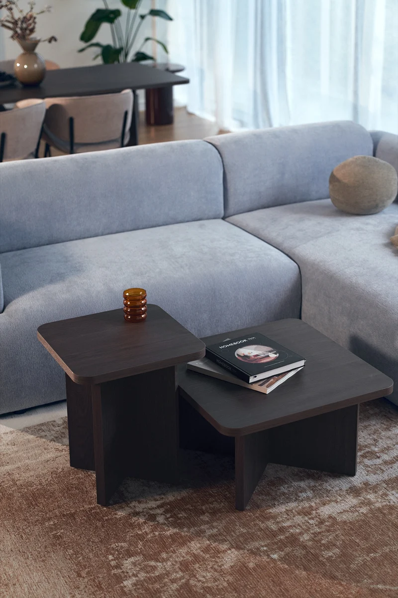 Quadratischer Couchtisch Qubeo 60 cm Esche Prestige Bronze
