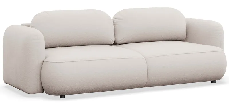 Dreisitziges ausklappbares Sofa Tvoya in hellbeigem Chenille