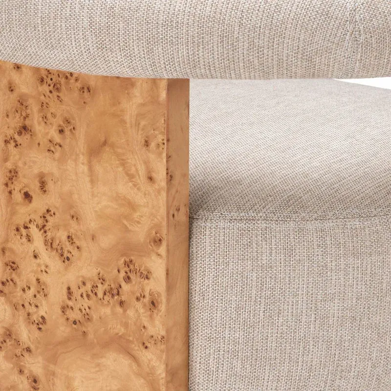 Casa Padrino Luxus Esszimmer Stuhl mit Armlehnen Naturfarben / Hellbraun