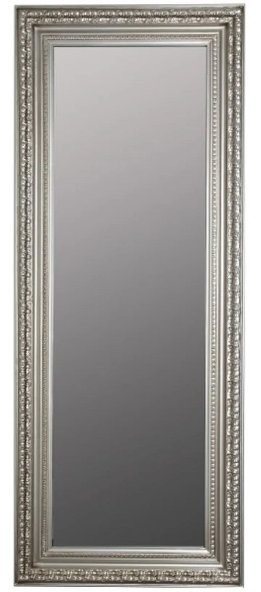 Casa Padrino Barock Wandspiegel Silber 60 x H. 150 cm - Handgefertigter Spiegel im Barockstil