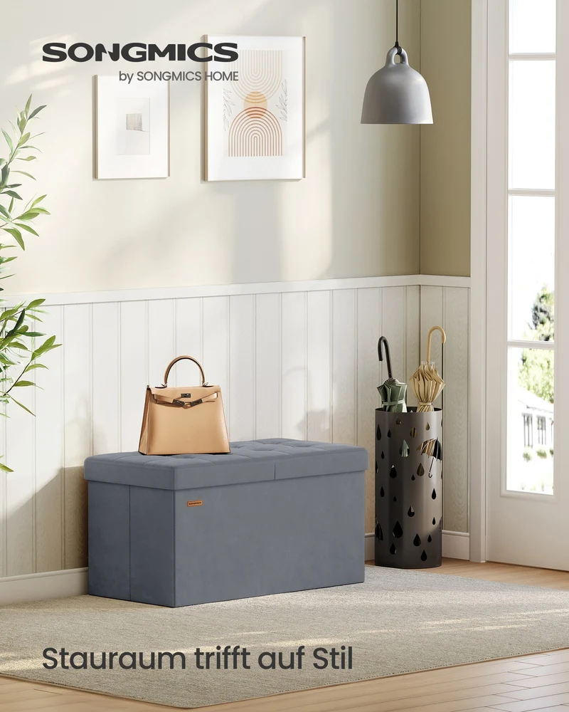 Aufbewahrungsbank - 40 x 80 x 38 cm - Mit Klappdeckel - Für Schlafzimmer Oder Flur