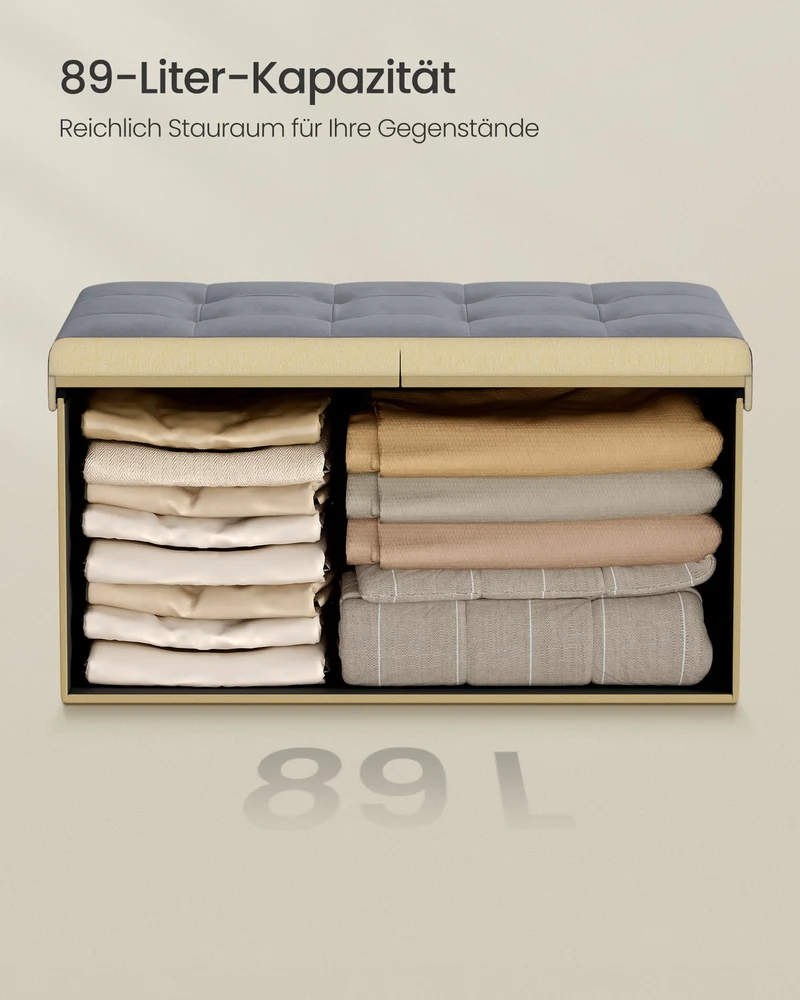 Aufbewahrungsbank - 40 x 80 x 38 cm - Mit Klappdeckel - Für Schlafzimmer Oder Flur
