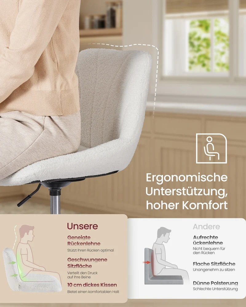 Barhocker - Mit Rückenlehne - Drehbarer Sitz - Für Bar Oder Schminktisch