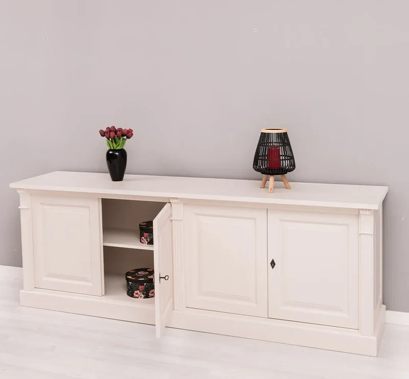 Großes Sideboard aus Massivholz mit 4 Türen