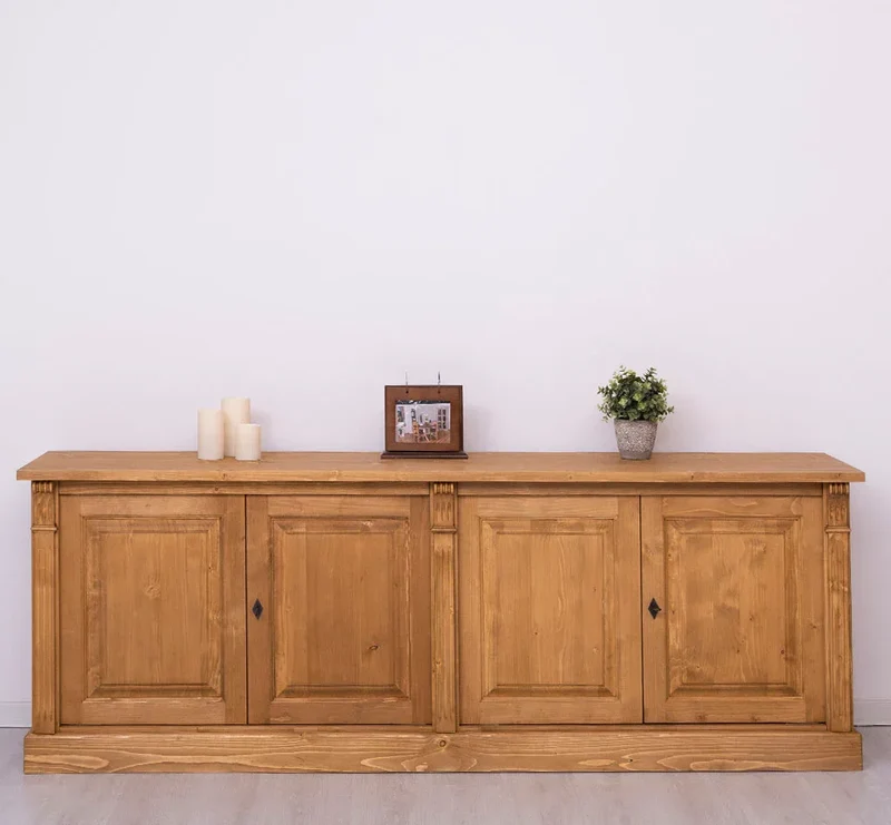 Großes Sideboard aus Massivholz mit 4 Türen