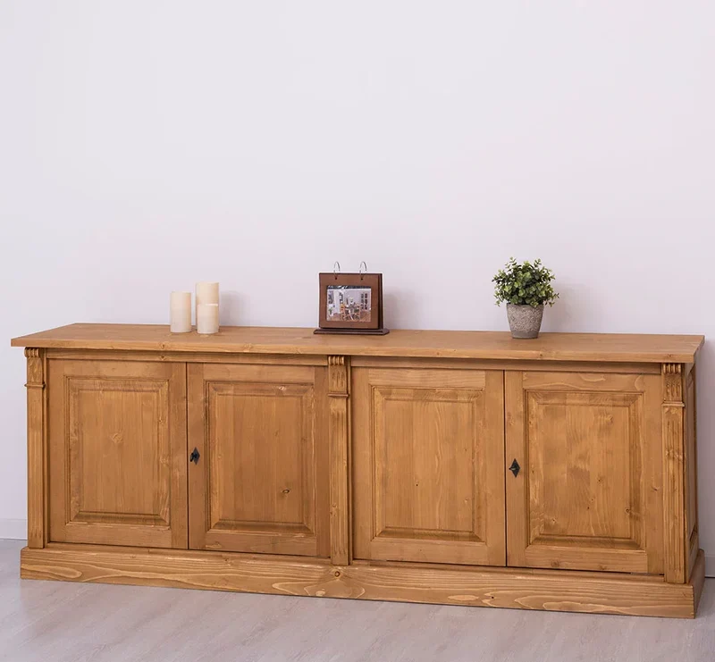 Großes Sideboard aus Massivholz mit 4 Türen