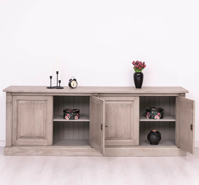 Großes Sideboard aus Massivholz mit 4 Türen