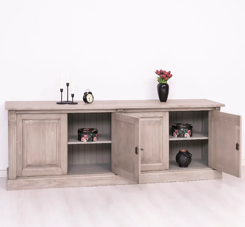 Großes Sideboard aus Massivholz mit 4 Türen