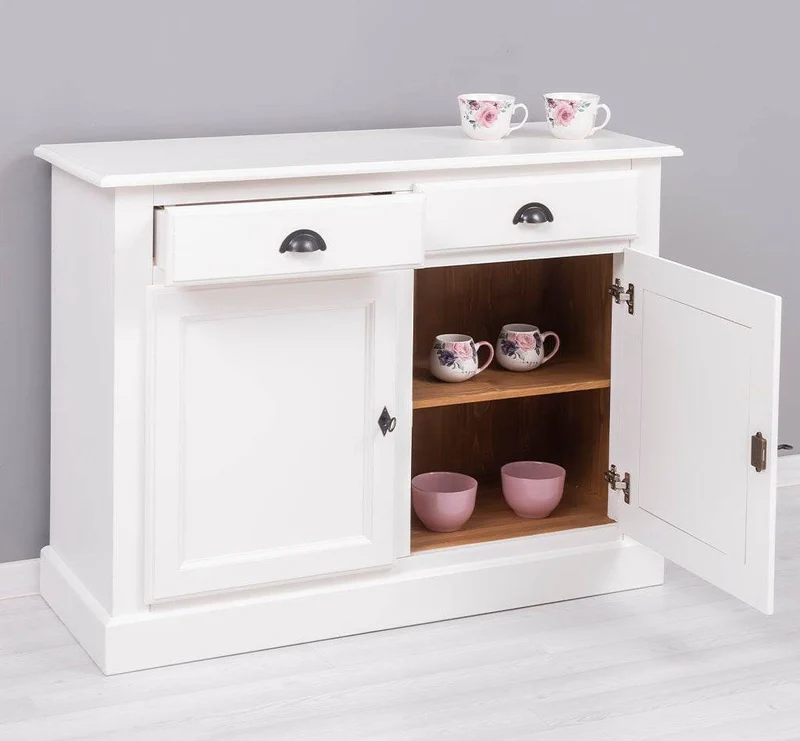 Massives Sideboard mit zwei Schubladen und Schranktüren