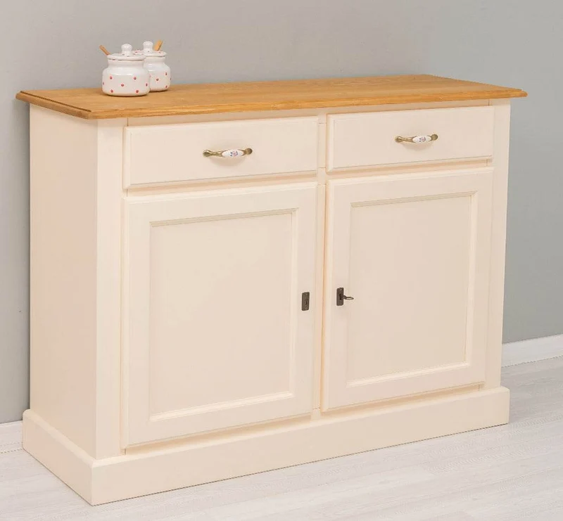 Massives Sideboard mit zwei Schubladen und Schranktüren
