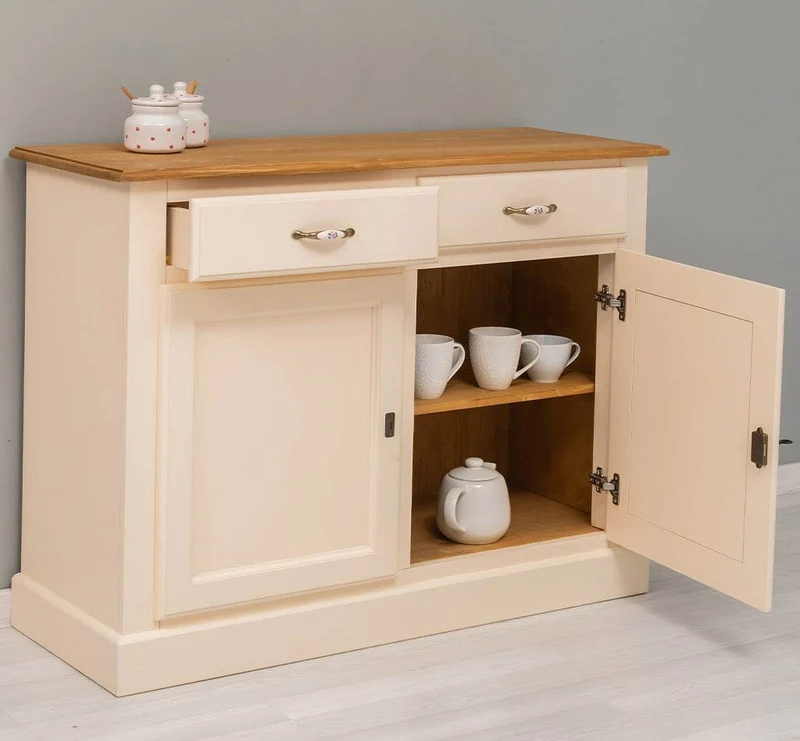 Massives Sideboard mit zwei Schubladen und Schranktüren