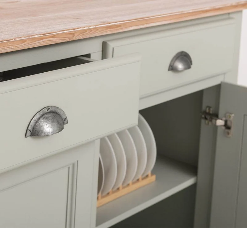 Massives Sideboard mit zwei Schubladen und Schranktüren