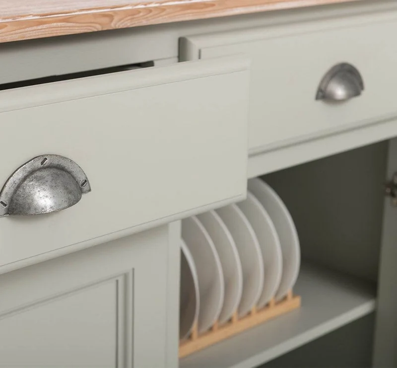 Massives Sideboard mit zwei Schubladen und Schranktüren
