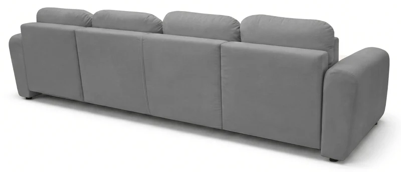 U-förmige Eckcouch Olido mit Schlafunktion, universell, mit Stauraum, grauer hydrophober Samtbezug