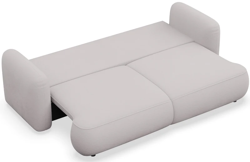 Dreisitziges ausklappbares Sofa Tvoya in grau-beigem Chenille