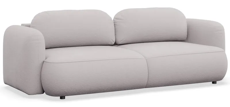 Dreisitziges ausklappbares Sofa Tvoya in grau-beigem Chenille