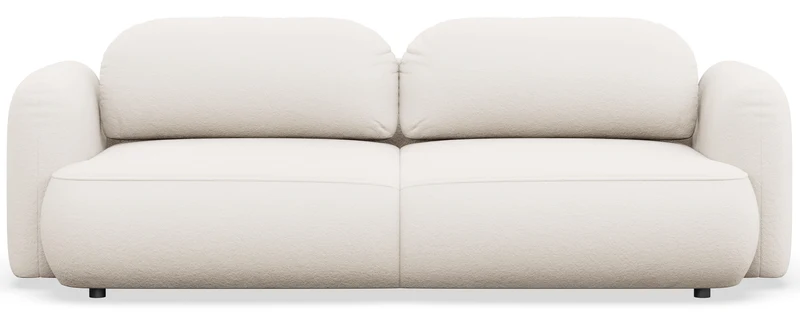 Drei-Sitzer ausklappbares Sofa Tvoya in cremefarbenem Chenille
