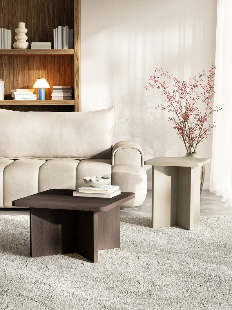 Quadratischer Couchtisch Qubeo 42 cm Kaschmir