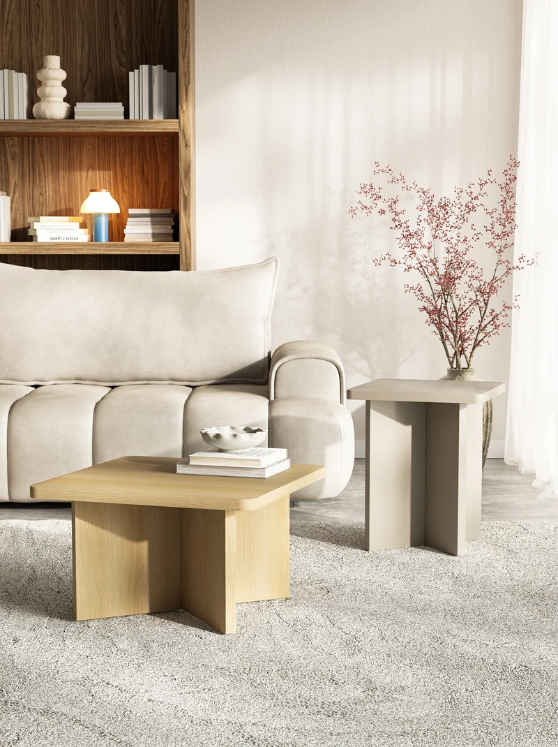 Quadratischer Qubeo Couchtisch 42 cm geölte Eiche