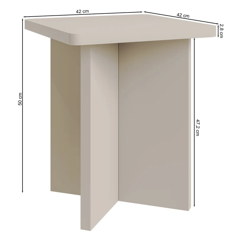 Quadratischer Qubeo Couchtisch 42 cm geölte Eiche