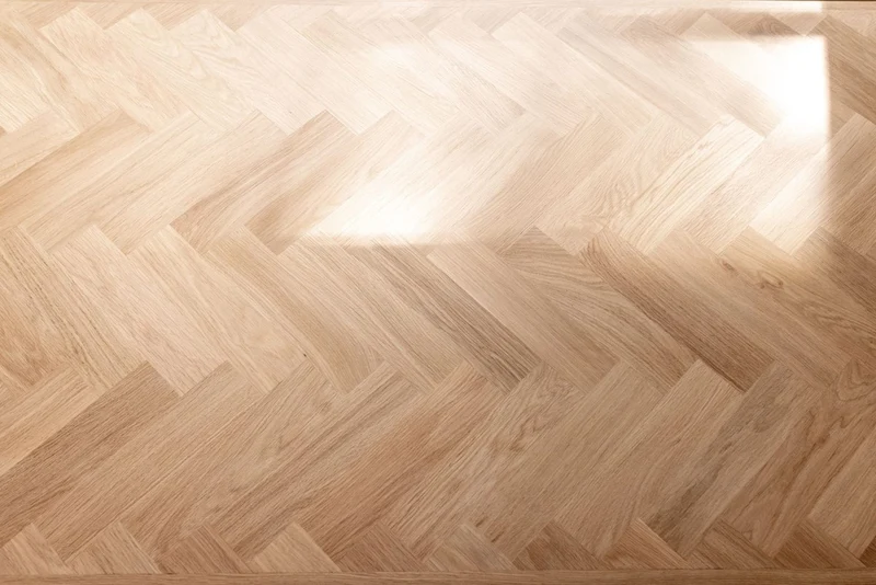 Eiken massief visgraat eettafel - Recht - A onderstel