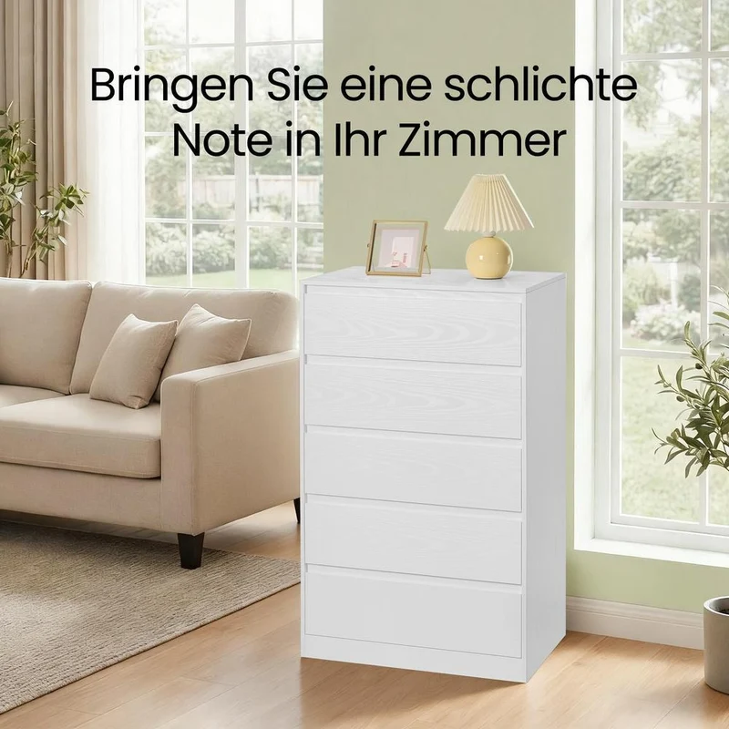 Sideboard - 5 Schubladen - 40 x 60 x 97 cm - Für Schlafzimmer Oder Flur