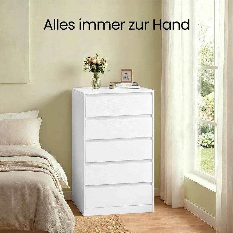 Sideboard - 5 Schubladen - 40 x 60 x 97 cm - Für Schlafzimmer Oder Flur
