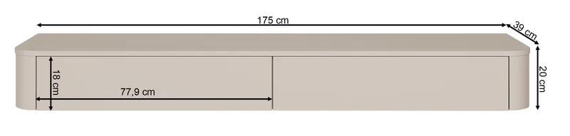 Hängender TV-Schrank Luvio Slim 175 cm Kaschmir
