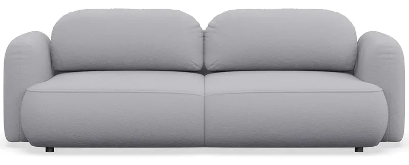 Dreisitziges ausklappbares Sofa Tvoya in hellgrauem Chenille