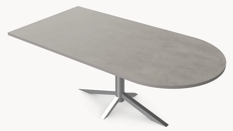 HPL Chromix Concrete Silver eettafel - Recht Rond - Quattro