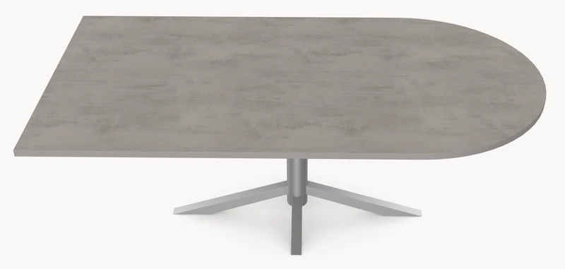 HPL Chromix Concrete Silver eettafel - Recht Rond - Quattro