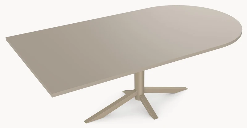 HPL Chromix Concrete Silver eettafel - Recht Rond - Quattro
