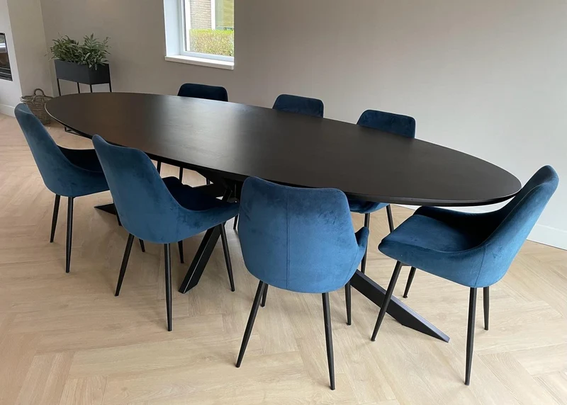 Keramiek Chrystal Clear eettafel - Rond - Cone eiken