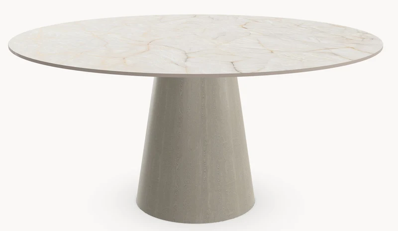 Keramiek Chrystal Clear eettafel - Rond - Cone eiken